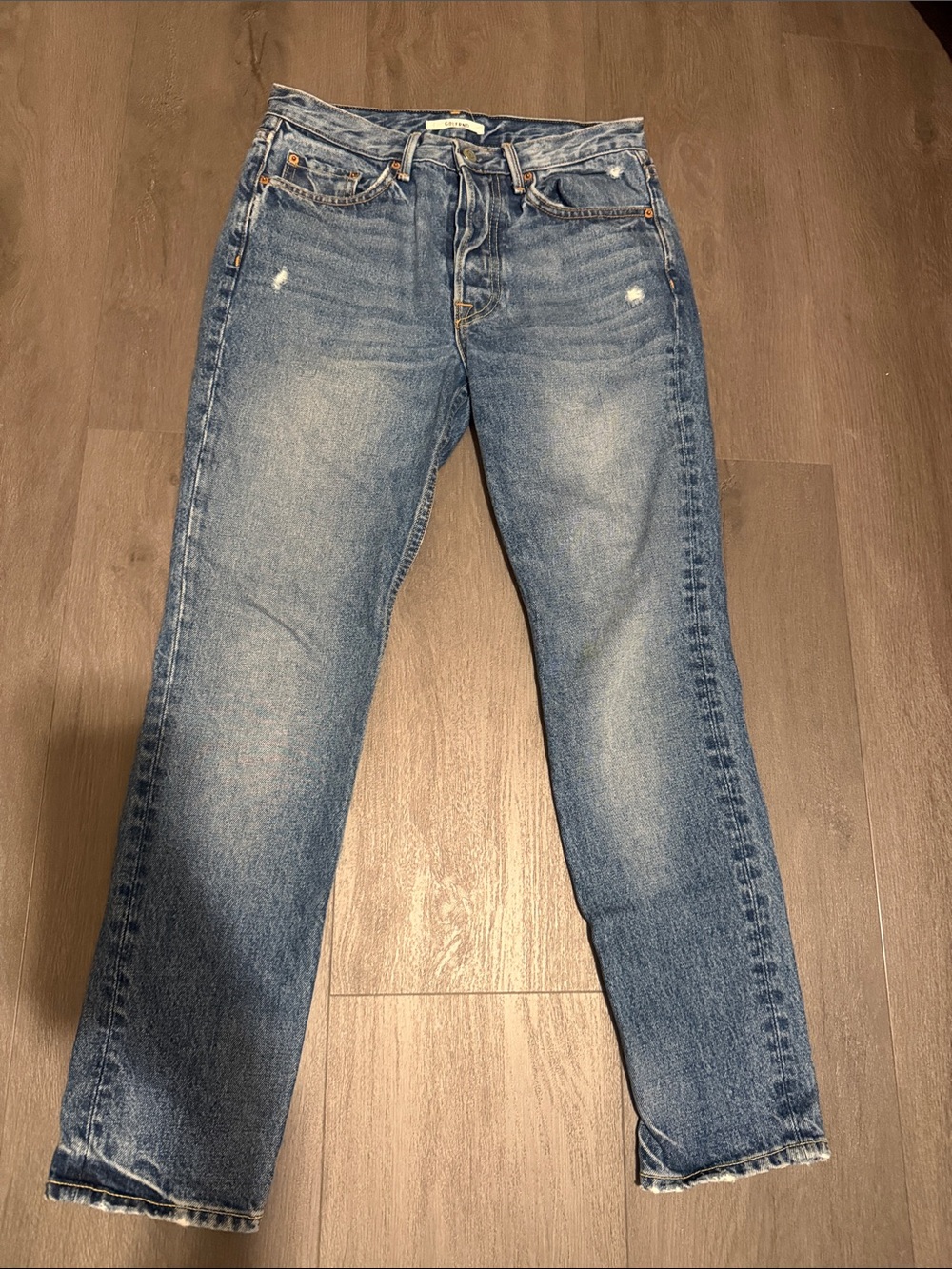 GRLFRND Distressed Light Blue Jeans